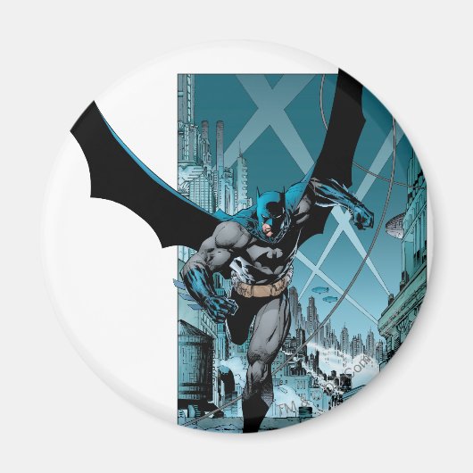Batman met achtergrond stad magneet (Voorkant)