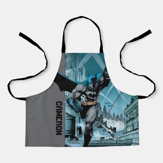 Batman met achtergrond stad schort (Voorkant)