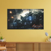 Batman met Batmobile in de regen Canvas Afdruk (Insitu (Woonkamer))