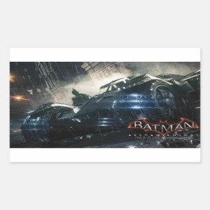 Batman met Batmobile in de regen Rechthoekige Sticker
