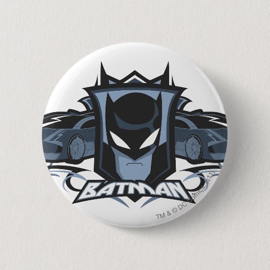 Batman met Batmobiles Ronde Button 5,7 Cm (Voorkant)