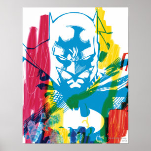 Batman Neon Marker Collage Poster