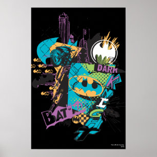 Batman Neon The Dark Knight Collage Poster
