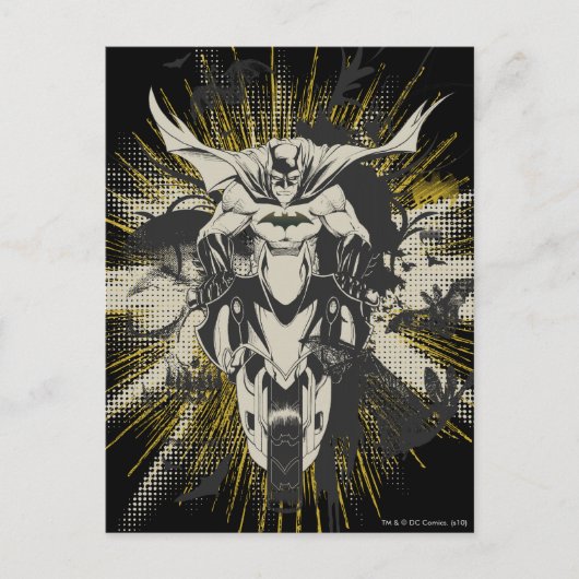 Batman op Bike Briefkaart (Voorkant)