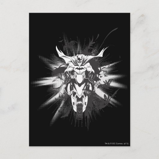 Batman op de fiets met vleermuizen briefkaart (Voorkant)