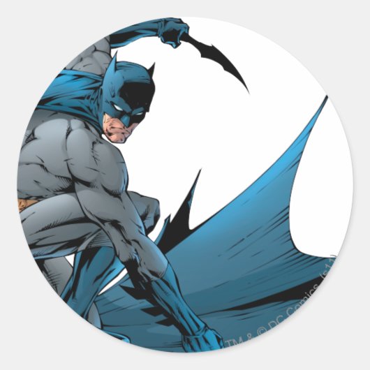 Batman op de grond ronde sticker (Voorkant)
