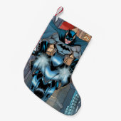 Batman op fiets met cape kleine kerstsok (Voorkant (Hangend))