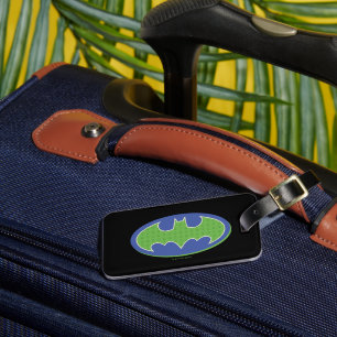 Batman Paars en groen symbool Bagagelabel