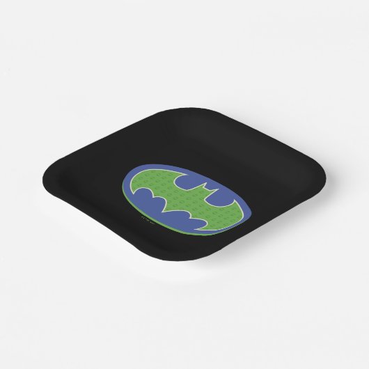Batman | Paars en groen symbool Papieren Bordje (Gebogen)