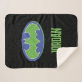 Batman | Paars en groen symbool Sherpa Deken (Voorkant (horizontaal))