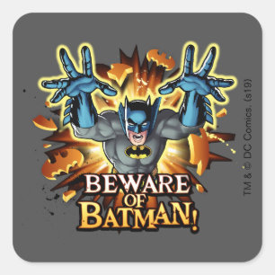 Batman   Pas op Batman Vierkante Sticker