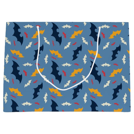 Batman | Patroon rood, blauw en geel Logo Groot Cadeauzakje (Voorkant)