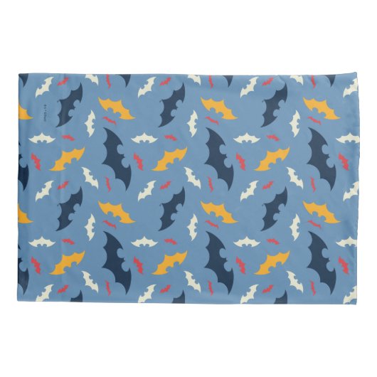 Batman | Patroon rood, blauw en geel Logo Kussensloop (Achterkant)