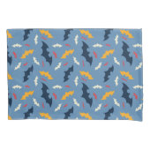 Batman | Patroon rood, blauw en geel Logo Kussensloop (Voorkant)