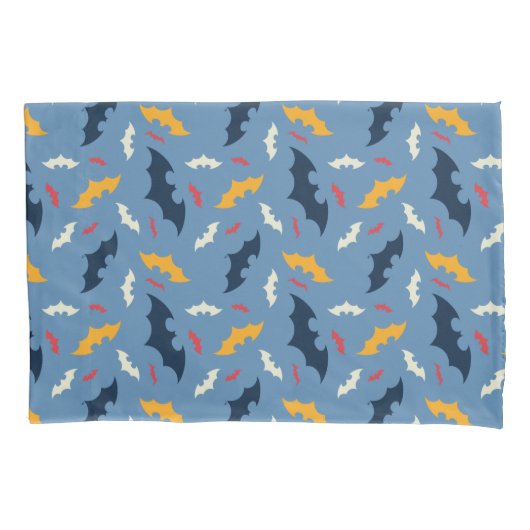 Batman | Patroon rood, blauw en geel Logo Kussensloop (Voorkant)
