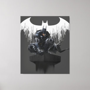 Batman Perched op een pilaar Canvas Afdruk