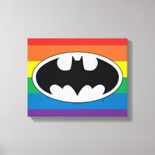 Batman Rainbow Logo Canvas Afdruk