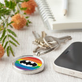 Batman Rainbow Logo Sleutelhanger (Zijkant)
