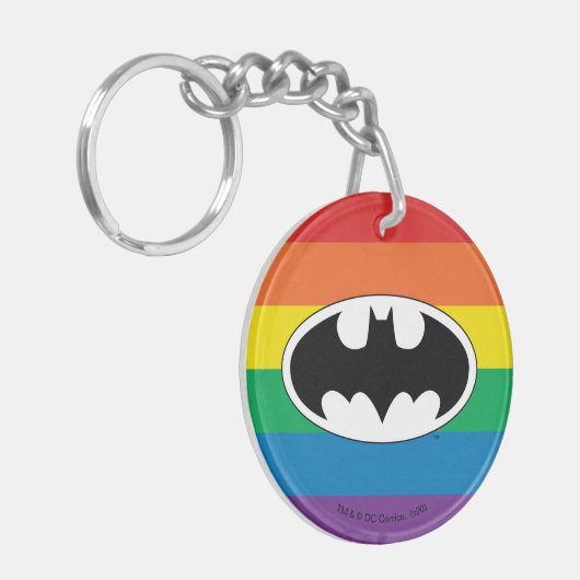 Batman Rainbow Logo Sleutelhanger (Voorkant Links)