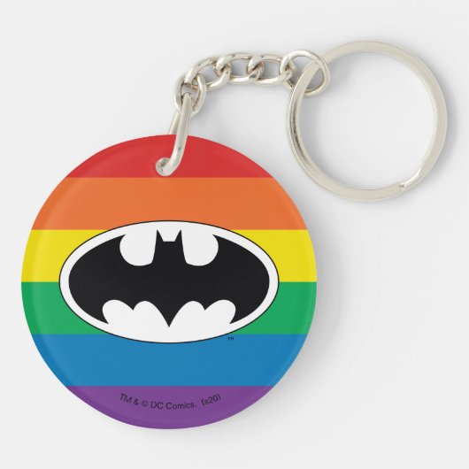 Batman Rainbow Logo Sleutelhanger (Achterkant)