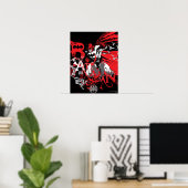 Batman Red en Black Collage Poster (Thuiskantoor)
