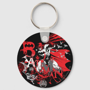 Batman Red en Black Collage Sleutelhanger