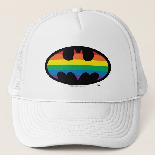 Batman Regenboog Logo Trucker Pet (Voorkant)