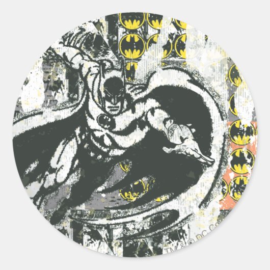 Batman - Rise Up Collage 1 Ronde Sticker (Voorkant)