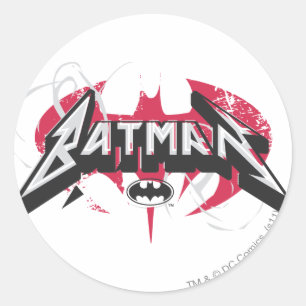 Batman   Rode en zwarte Logo Ronde Sticker