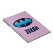 Batman | Roze & Blauwe Symbool Notitieboek (Rechterzijde)
