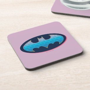 Batman Roze en blauw symbool Bier Onderzetter