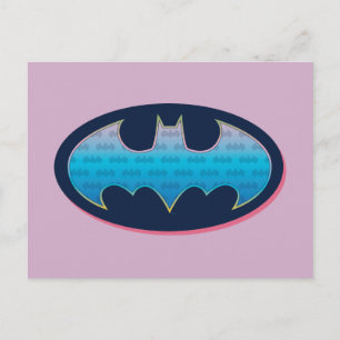 Batman   Roze en blauw symbool Briefkaart