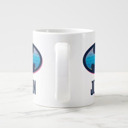 Batman | Roze en blauw symbool Extra Grote Beker (Achterkant)