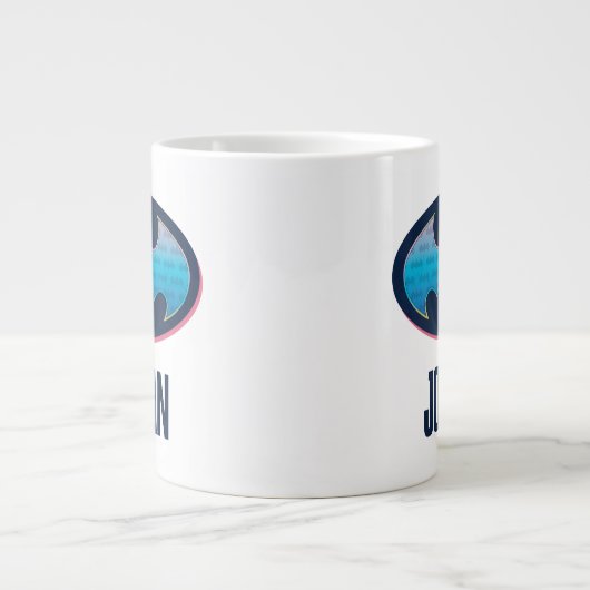 Batman | Roze en blauw symbool Extra Grote Beker (Voorkant)