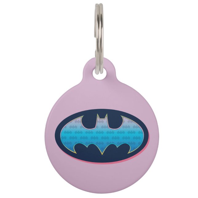 Batman | Roze en blauw symbool Huisdierpenning (Voorkant)