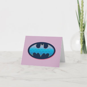 Batman   Roze en blauw symbool Notitiekaartje