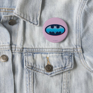 Batman   Roze en blauw symbool Ronde Button 5,7 Cm