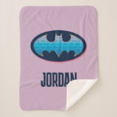 Batman | Roze en blauw symbool Sherpa Deken (Voorkant)