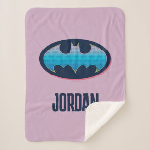 Batman   Roze en blauw symbool Sherpa Deken