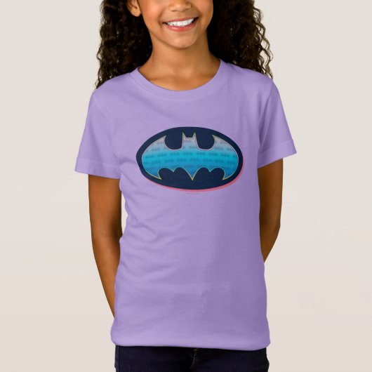 Batman | Roze en blauw symbool T-shirt (Voorkant)