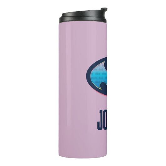 Batman | Roze en blauw symbool Thermosbeker (Gedraaid links)