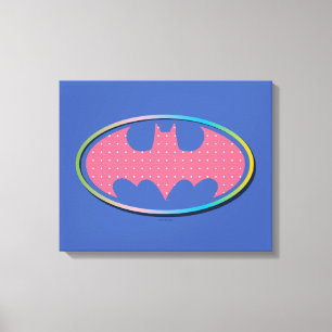 Batman   Roze poladot Logo Canvas Afdruk