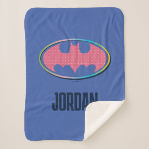 Batman   Roze poladot Logo Sherpa Deken