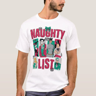 Batman   Santa Naughty Lijst van Villains T-shirt