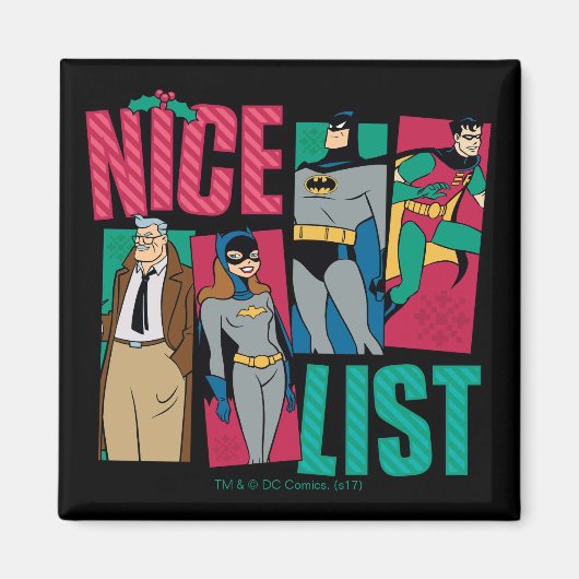 Batman | Santa Nice-lijst van helden Magneet (Voorkant)