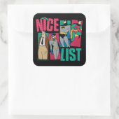 Batman | Santa Nice-lijst van helden Vierkante Sticker (Tas)