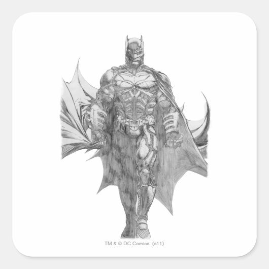 Batman Standing Drawing Vierkante Sticker (Voorkant)