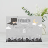 Batman Super Hero Baby shower Kaart (Staand voorkant)