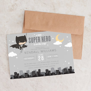 Batman Super Hero Baby shower Kaart