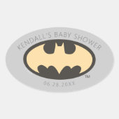 Batman Super Hero Baby shower Ovale Sticker (Voorkant)